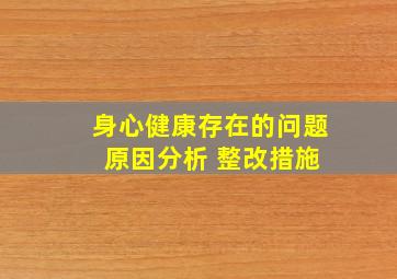 身心健康存在的问题 原因分析 整改措施